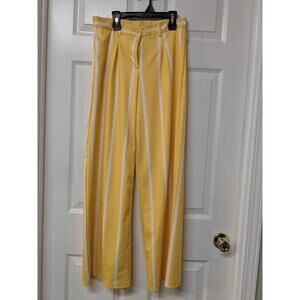 Stylish Yellow Striped Trousers - Size M